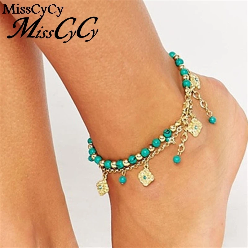 MissCyCy 2016 Lucky Kabbalah Fatima Hamsa Hand синие цветы ювелирные изделия для ног двойные бусины