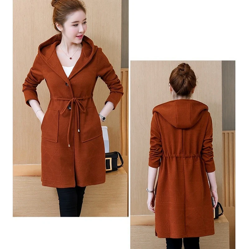 Весна-Осень 2019 женские куртки вязаное Женское пальто женская трикотажная куртка