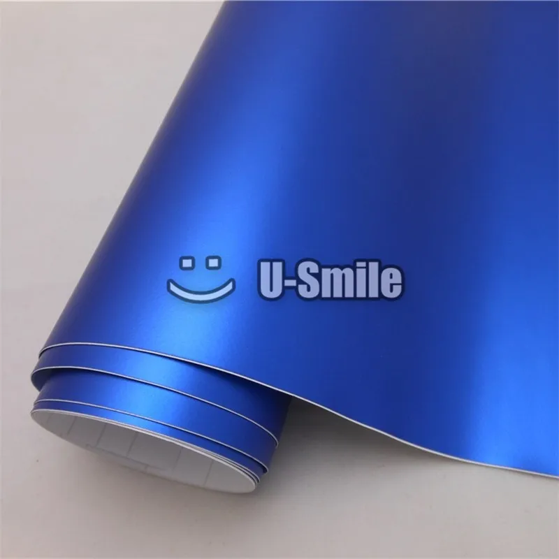 Премиум матовая синяя металлическая виниловая пленка для автомобиля
