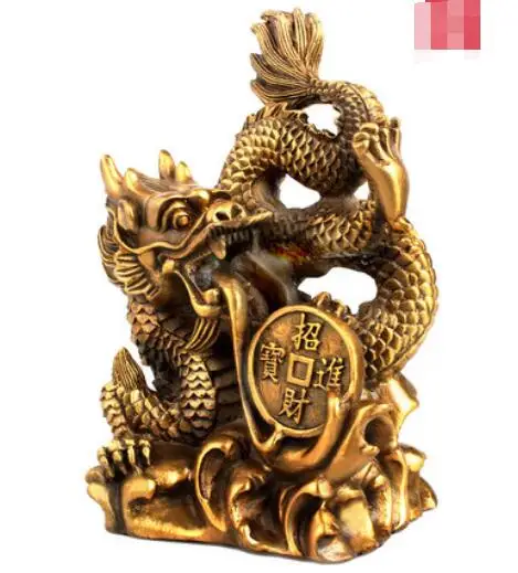 Fengshui Bronze Ware Chinese Channel Dragon Zodiac Longpan Home Craft Articles | Дом и сад