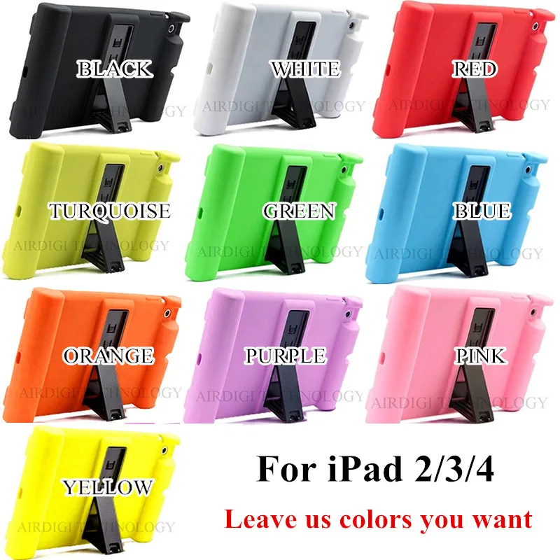20 шт. ударопрочный детский резиновый чехол с ручкой для Apple iPad 2/3/4/Air 2/Mini 1 2 3 4 retina - Цвет: For iPad 2 3 4