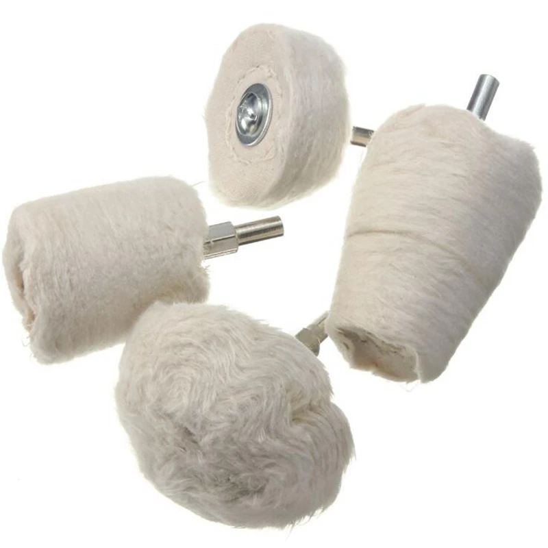 AUDEW 4 PCS1/" полировальная Полировочная площадка Швабра колесо для коллектора, алюминий, нержавеющая сталь, хромированный хвостовик роторный полировщик дрель белый