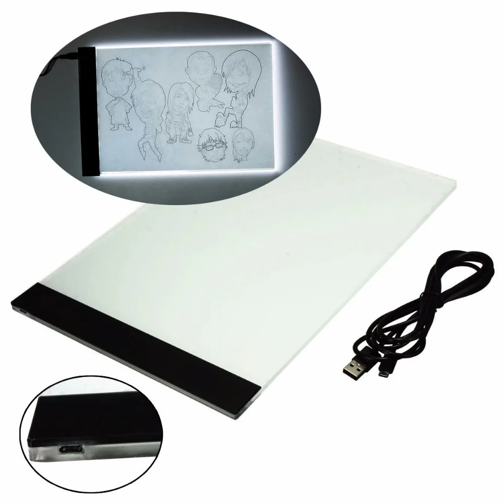 Затемнения Ультра тонкий A4 светодиодный Pad свет Tablet usb-кабель