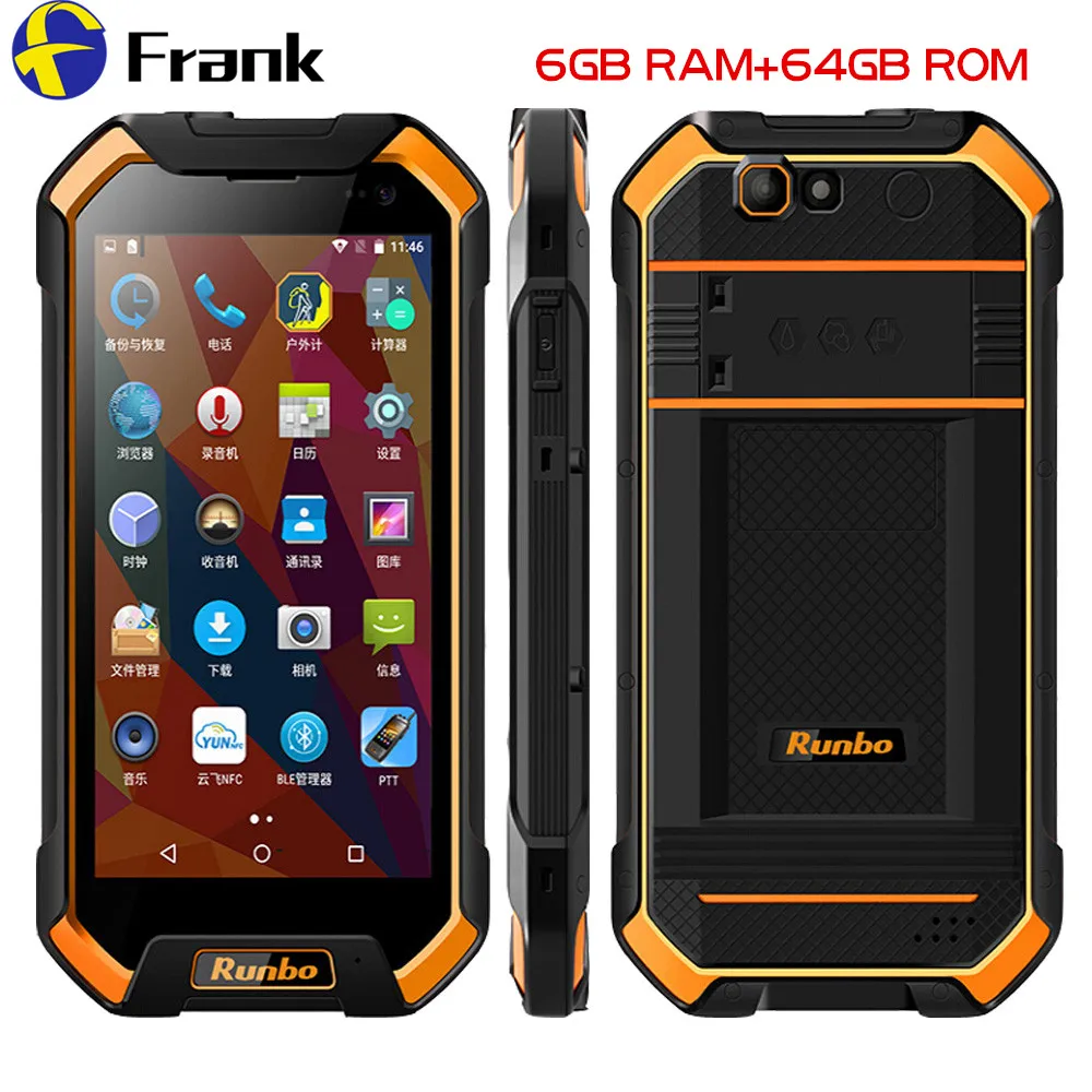 Runbo F1 Plus IP67 водонепроницаемый мобильный телефон 6 ГБ 64 ГБ Android 7,0 ударопрочный мобильный телефон NFC Смартфон 5,5 дюймов 4G телефон