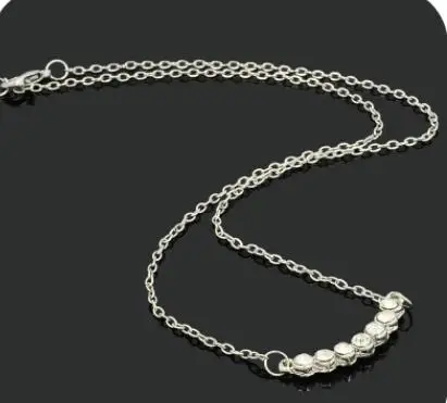 OMH wholesale 6pcs off 43% = $0.39/pcs Fashion Silver Jewelry Sweet Effulge Pendant Alloy Link Chain Woman Necklace XL27 | Украшения и