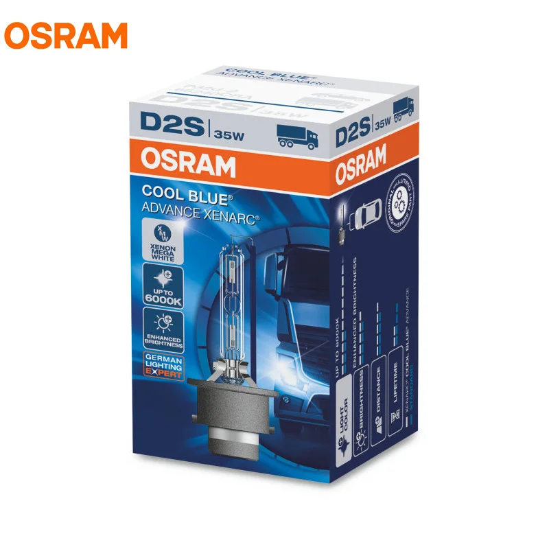 OSRAM D2S 35 Вт 66240CBA 6000K холодный синий ксеноновый передний чистый белый светильник