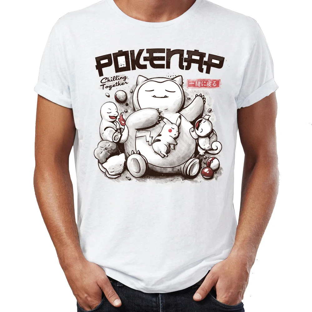 3R0029M Для мужчин футболка Ретро Покемон Snorlax Сквиртл стартеры Charmander Awesome Работа Рисунок печатных - Цвет: 3R0029M