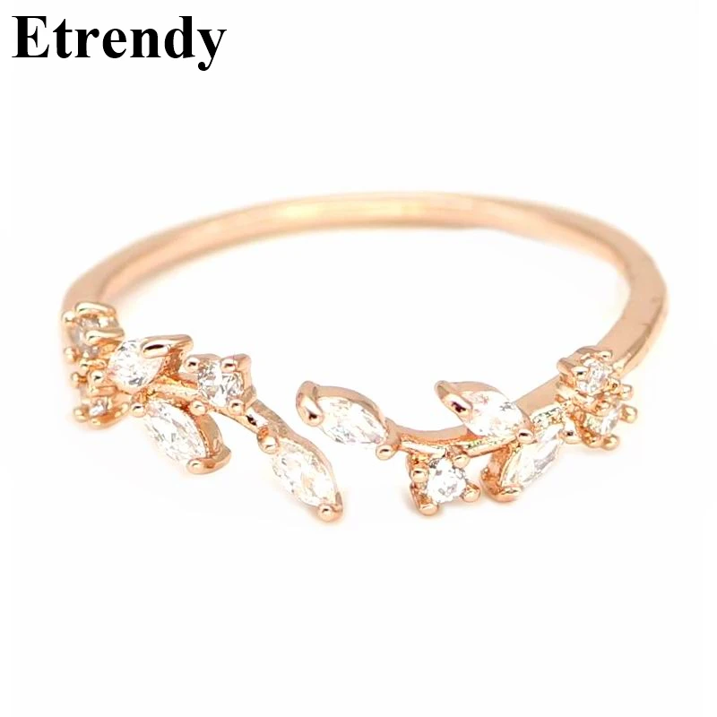 Кольца с листьями из горного хрусталя для женщин новое классическое модное