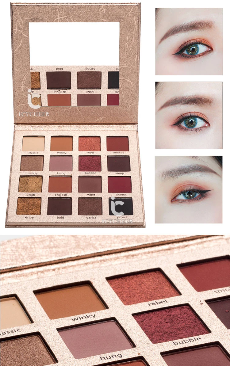 ICYCHEER очаровательные тени для век 16 цветов Палетка для макияжа Палитра матовые мерцающие пигментированные тени для век порошок