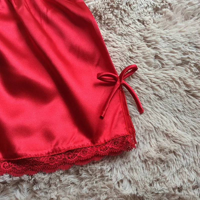 

Sexy Women comfortable Pajamas Sets Ladies Nightdress backless Sleeveless Pajama Lace Neck Sleepwear with Sexy Short Pant