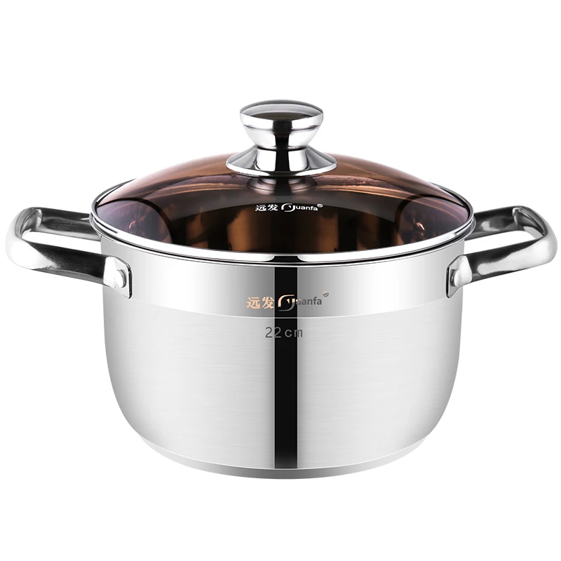 

Stainless steel soup pot household thickening gas cooker general porridge pot noodle double ears boiling water