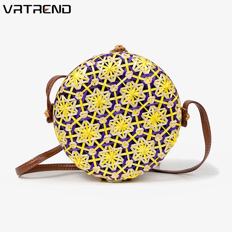 Сумка VRTREND Женская круглая соломенная из ротанга | Багаж и сумки