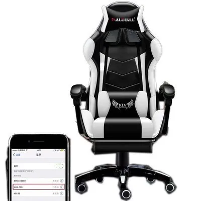 white Bluetooth Высокое качество D-2 игровой Poltrona Esports Silla Gamer кресло из искусственной кожи колесо может лежать с подставкой для ног офисная мебель - Цвет: white Bluetooth