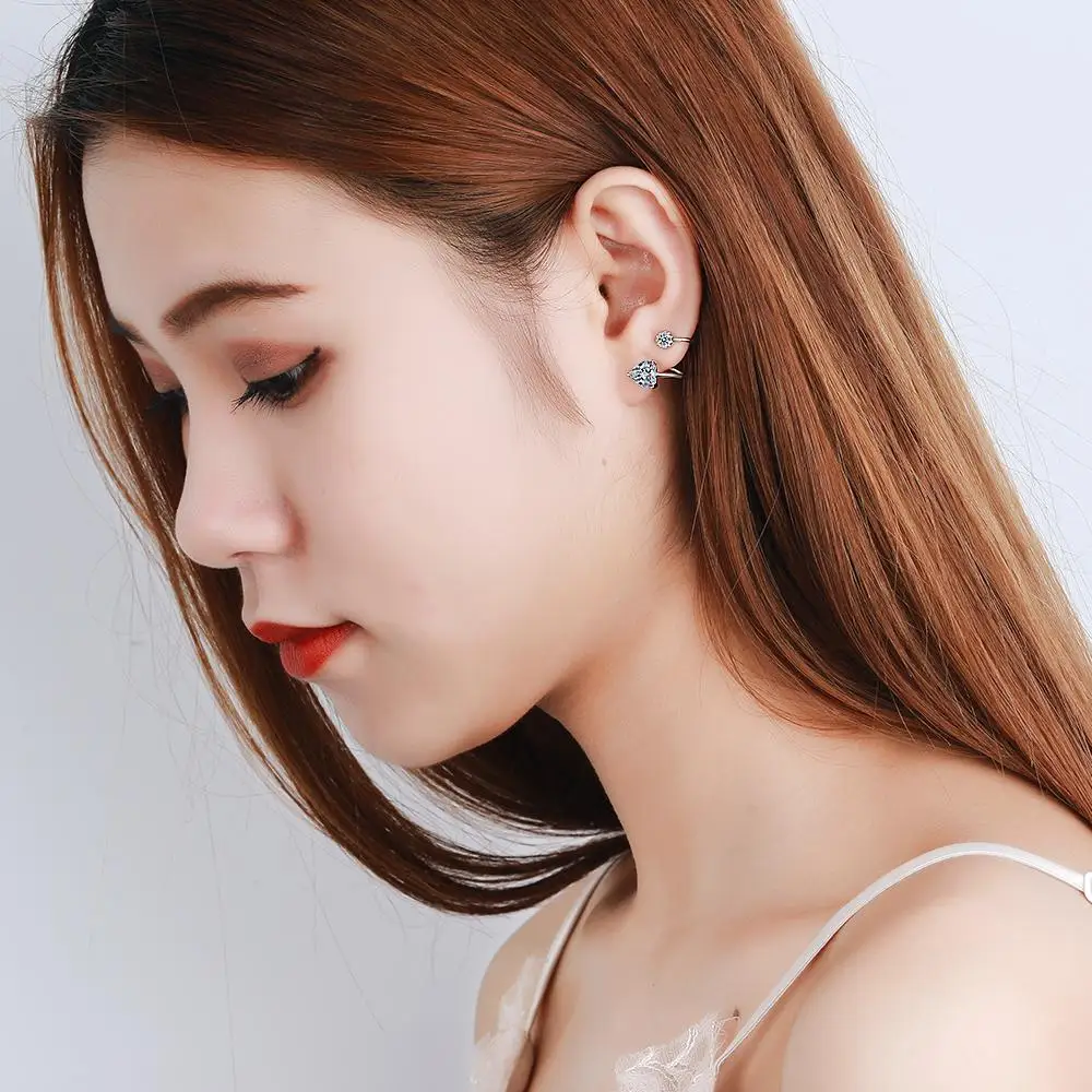 

ModaOne Zircon 925 Sterling Silver Stud Earrings For Women Girls Jewelry pendientes kolczyki oorbellen aretes de mujer brincos