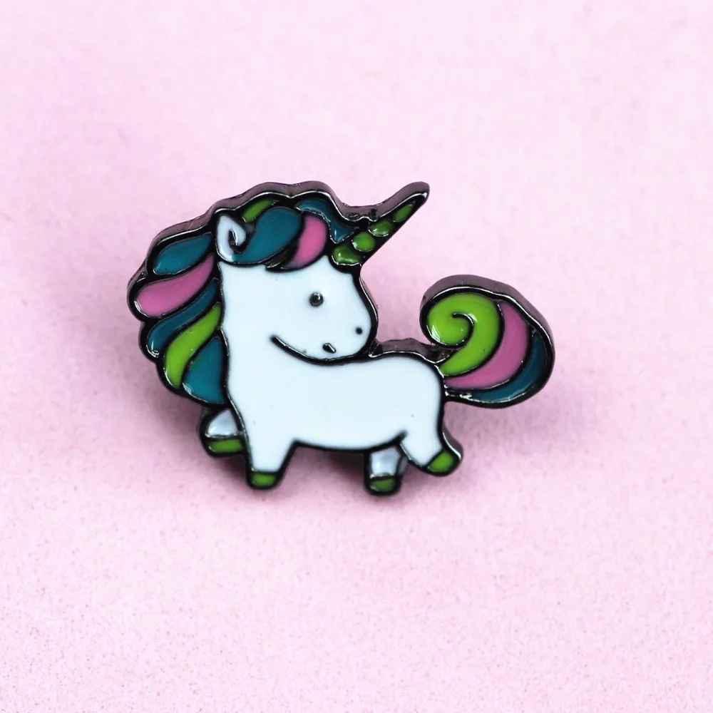 Timlee X147 мультфильм Милая Радужная лошадка Единорог дизайн металлическая брошь