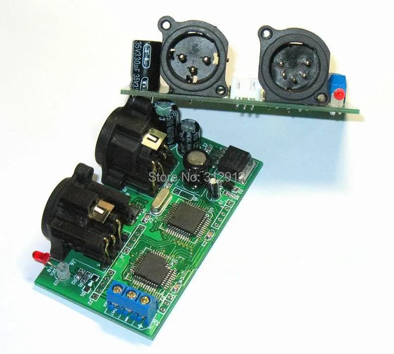 DMX512-SPI декодер baord; поддержка чипсета TM1804/WS2811, высокая стабильность; 512 каналов/170 пикселей на выходе