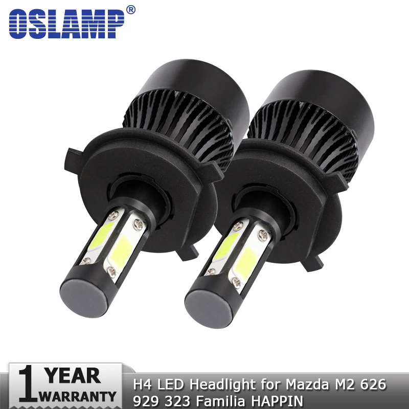 Oslamp H4 светодиодный головной светильник с 4 боковыми лампочками Hi lo Beam 100 Вт 10000lm