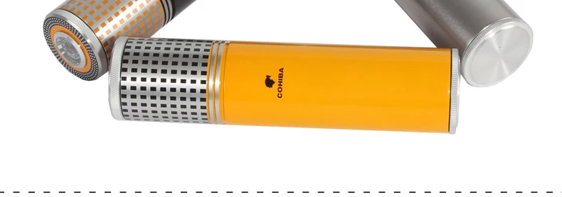 COHIBA портсигар трубка путешествия Humidor чехол для сигар банка портативный алюминиевый открытый коробка для сигар Humidor с увлажнитель с гигрометром
