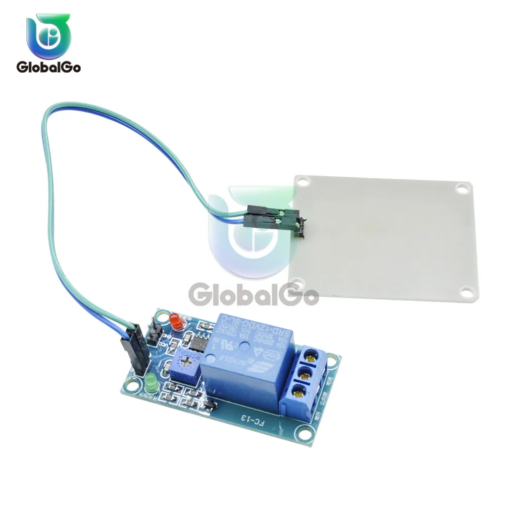 12В Модуль управления реле влажности С 2-контактным кабелем дождь вода Датчик