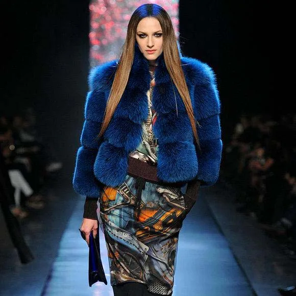 2018 Новый Финляндии синий меха лисы пальто для женщин синего цвета великолепный