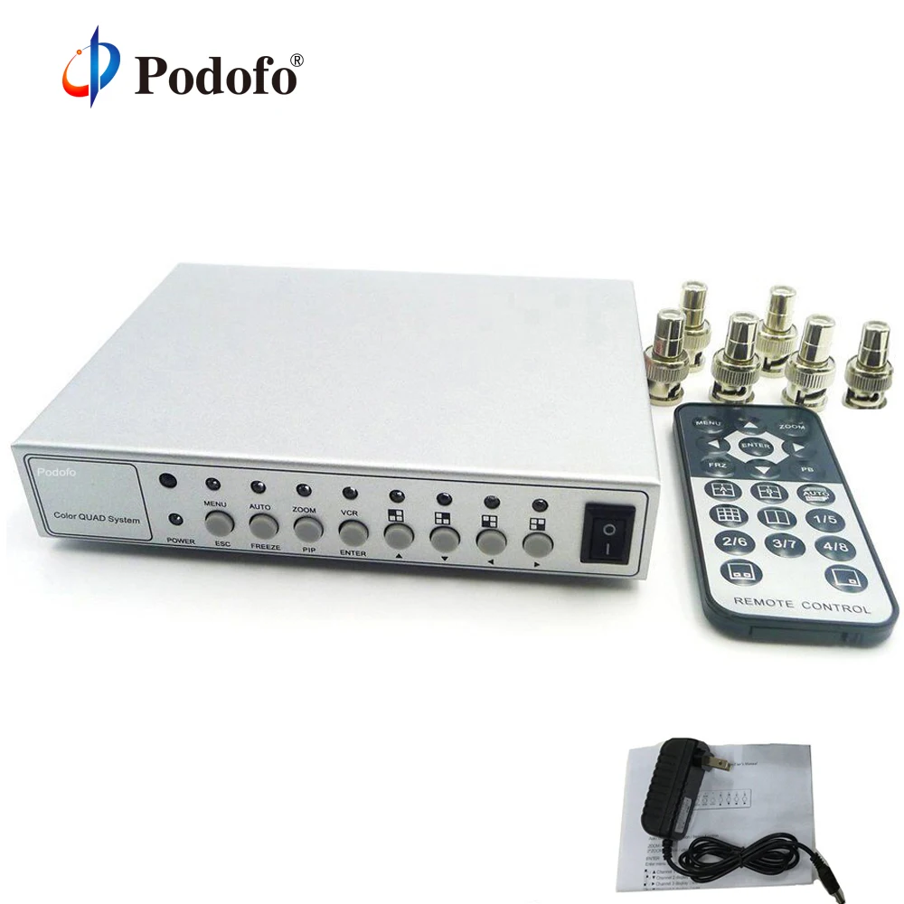 Podofo металлический корпус HD Цвет видео Quad распределитель системы видеонаблюдения