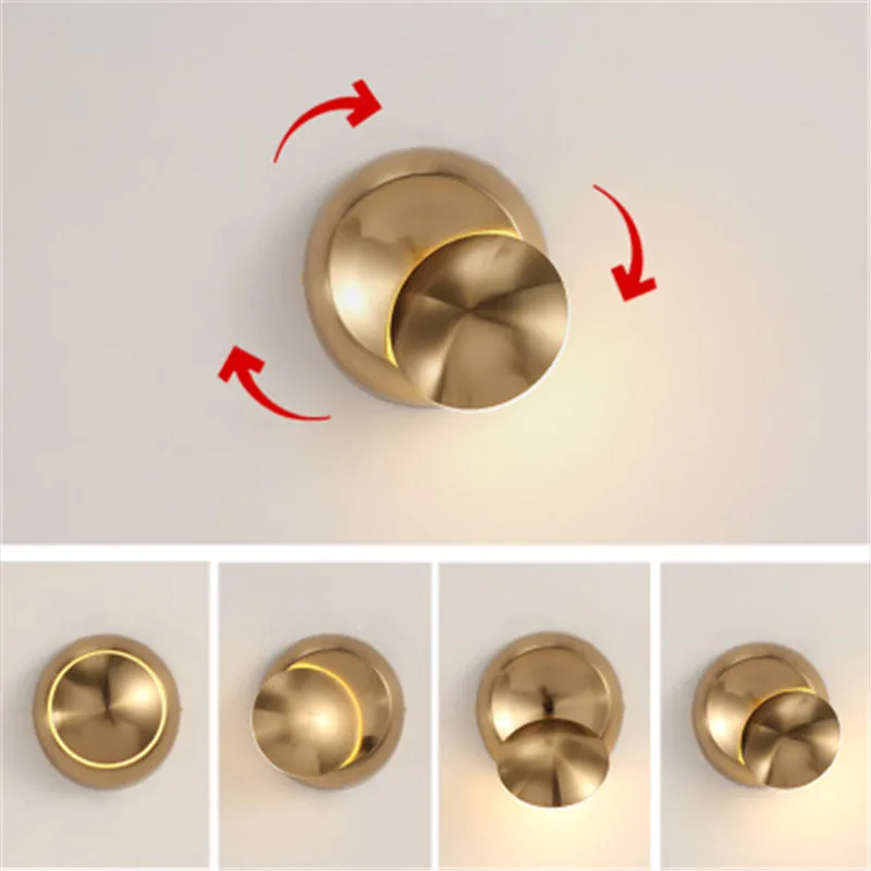 

Nordic Designer Bedroom Bedside Lamp 360 Degree Rotating Wrought Iron Wall Lamp Simple Post Modern Corridor Study Wall Lamp