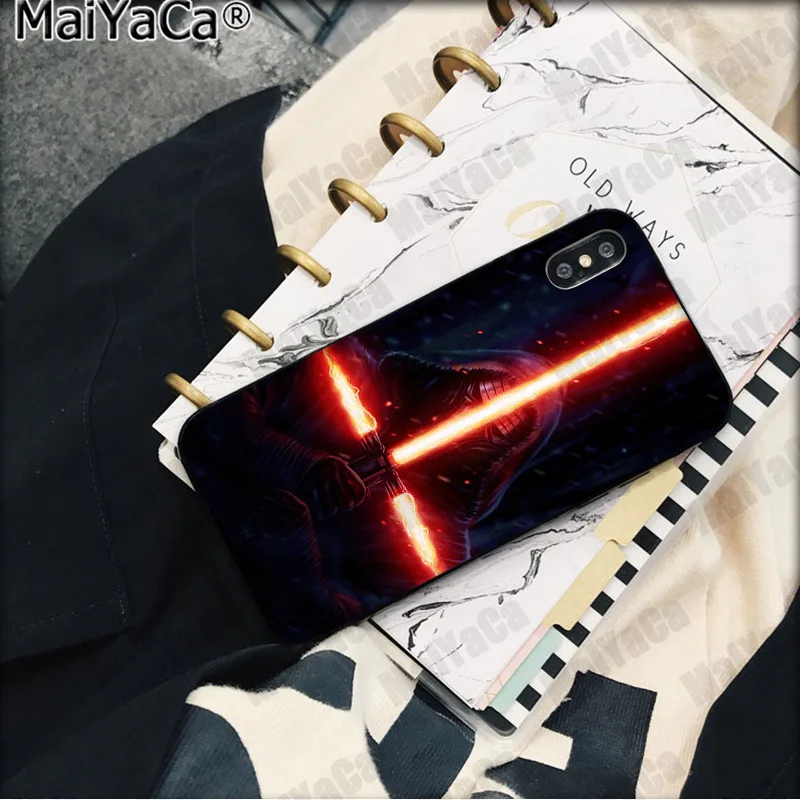 MaiYaCa световой меч Звездные войны черный чехол для телефона Apple iphone 11 pro 8 7 66S Plus X XS MAX 5s SE XR мобильные чехлы