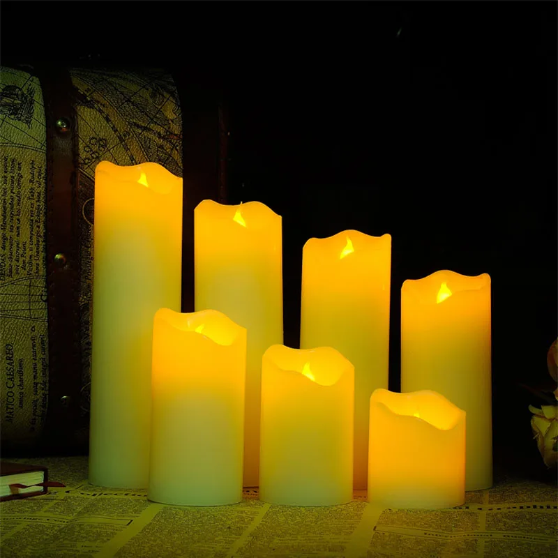 10pcs/lot Paraffin Wax LED Candle Light Dia5cm Flameless Electonic Candle-Shaped Lamp for Night Party Event Church Home Decor | Дом и сад