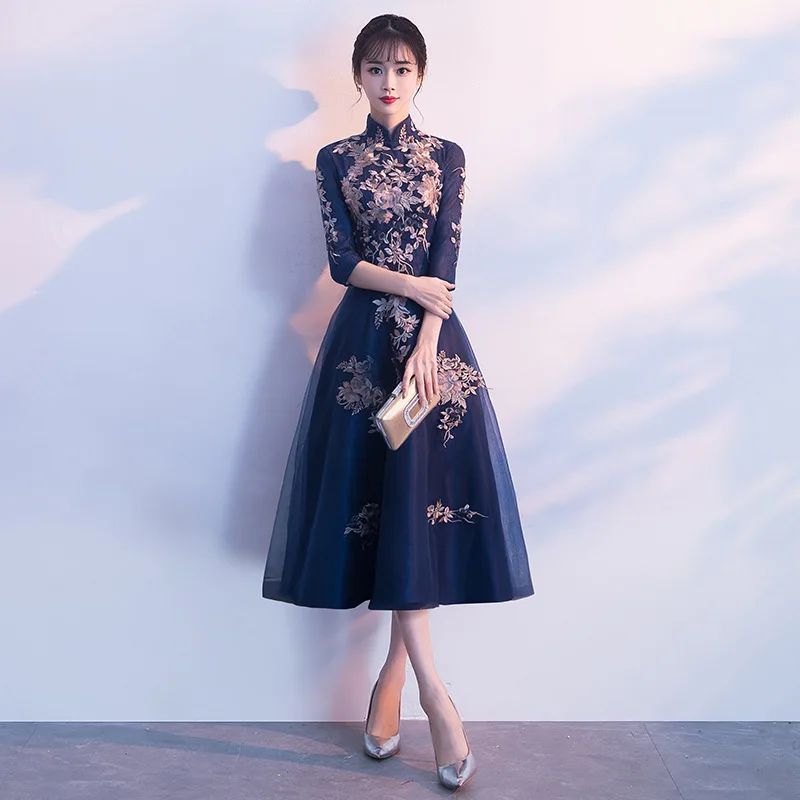 Сексуальное платье в китайском стиле, женское тонкое, вечерние, длинное, Cheongsam, свадебное платье, роскошное, свадебное, Qipao, модная одежда, Vestido