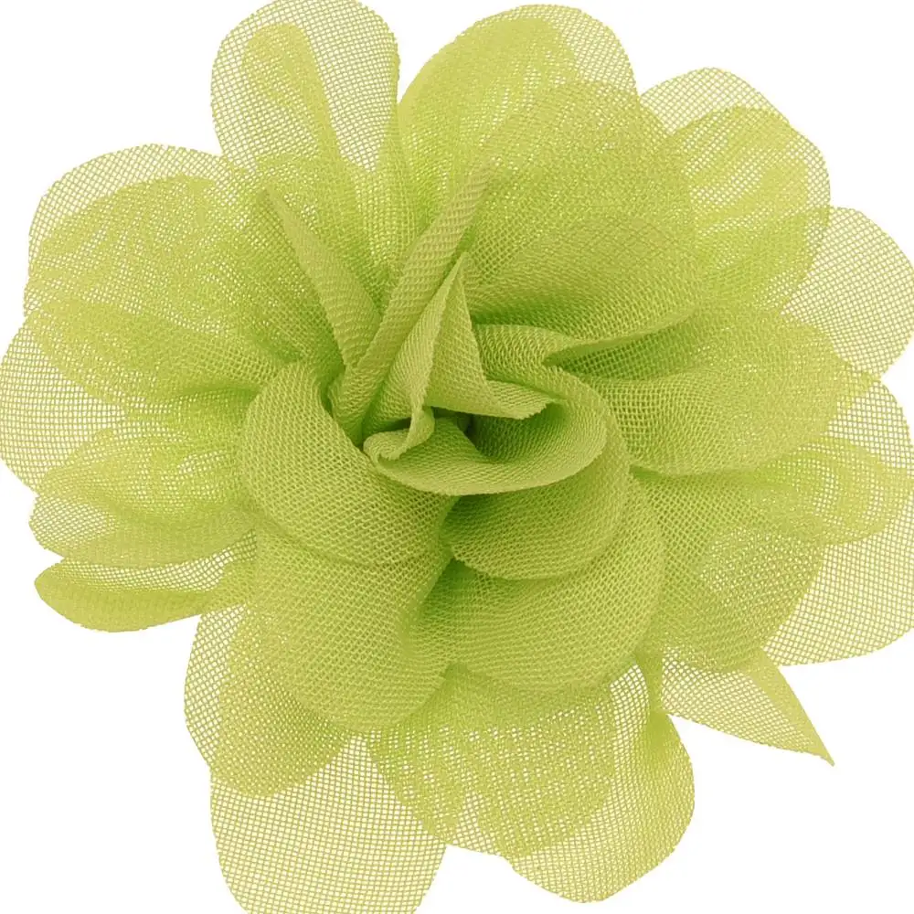 Green 20 шт. шифоновые цветы бутик аксессуары для волос DIY цветок головной убор модный аксессуар для волос Цветы без заколки для волос для повязки на голову - Цвет: Green