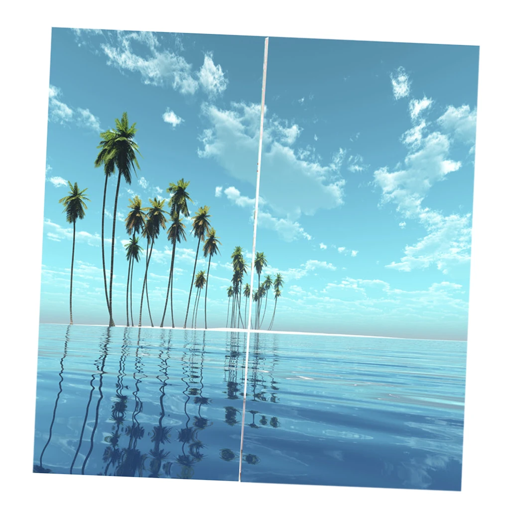 1 пара, 3D цифровая фотопечать, шторы в морском стиле, Затемненные оконные шторы, домашний декор для окна, 2 панели/комплект, 59x65 дюймов - Цвет: Coconut Tree Sea