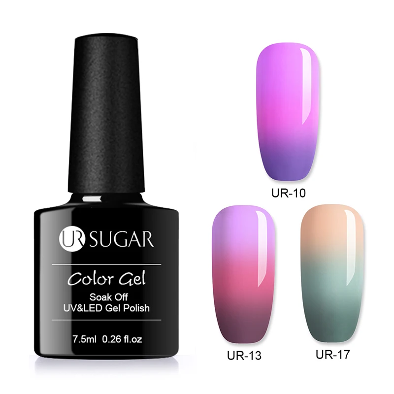 Set 6 Ur Sugar, 7,5 мл, меняющий цвет температуры, УФ-Гель-лак, термогель-лак для ногтей, не впитывается, дизайн ногтей, Гибридный Гель-лак для маникюра - Цвет: Set 6