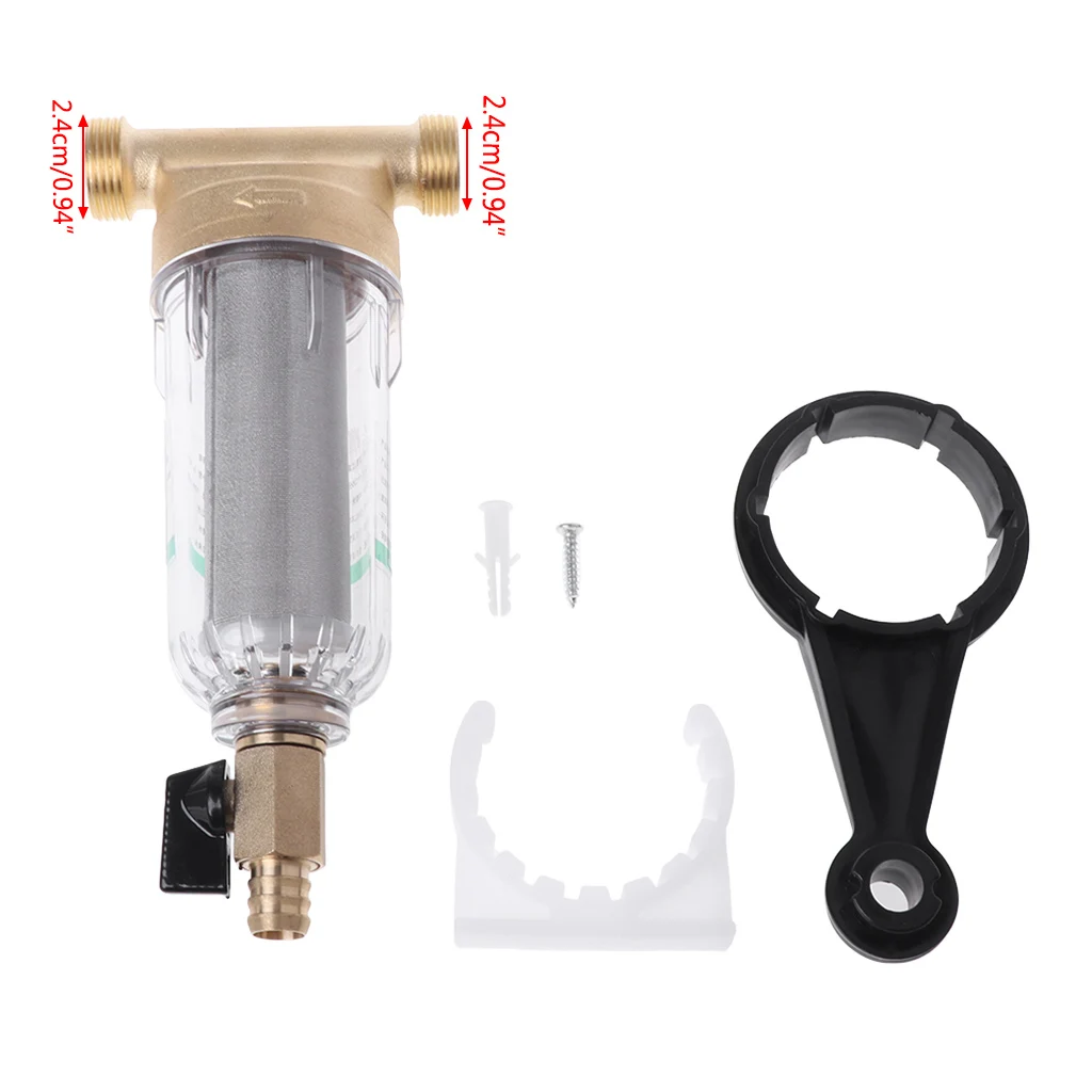 

6 Points Front Purifier Copper Lead Water Filter Home Dust Stainless Mesh Faucet