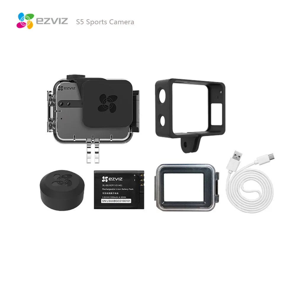 Ezviz s5 Action Sports Камера 4k WiFi сенсорный экран Водонепроницаемый Электронный anti shake