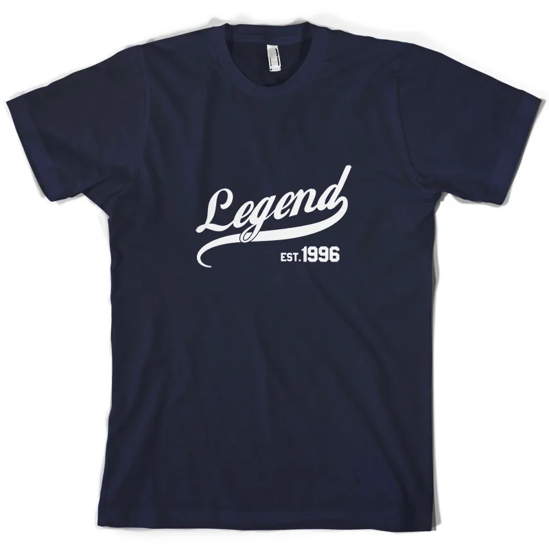 Legend Est 1996-Мужская футболка-10 цветов-подарок на 18-й день рождения-подарок с именем