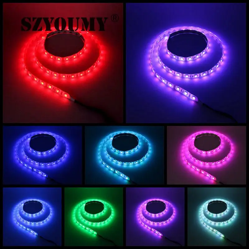 SZYOUMY 5 в 1 м переключатель включения/выключения USB светодиодная лента SMD5050 гибкая RGB