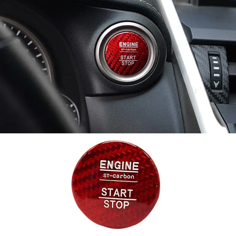 1pcs Pcmos, новинка, углеродное волокно, кнопка запуска двигателя, Накладка для LEXUS IS250/350/200 T 2013-, аксессуары для интерьера, наклейки - Название цвета: 1pcs
