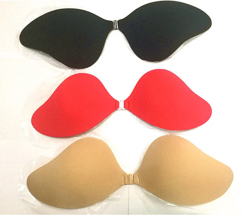 

New Sexy Red Color Women Sexy Lingerie Beast Petals Accessorries Invisible Silicone Push Up Self Adhesive Strapless Bra