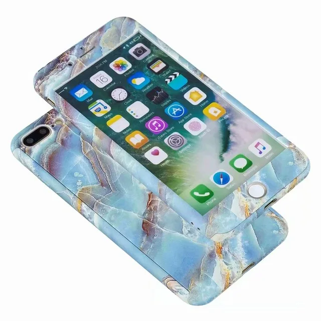 lan bing 360 градусов полный корпус леопардовый чехол для телефона для iPhone X XR XS MAX 6S 7 8 7Plus 5 5S SE жесткие чехлы Защитная крышка закаленное стекло - Цвет: lan bing