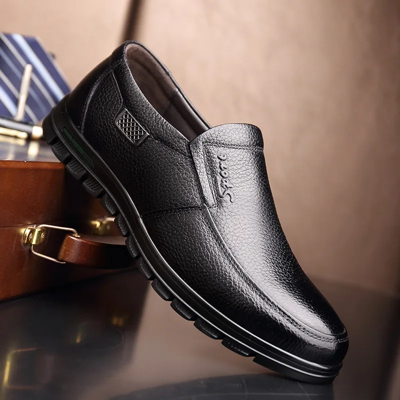 Men Casual Shoes Genuine Leather Brand Footwear Non-slip Thick Sole Fashion Male High Quality Cowhide Loafers | Обувь