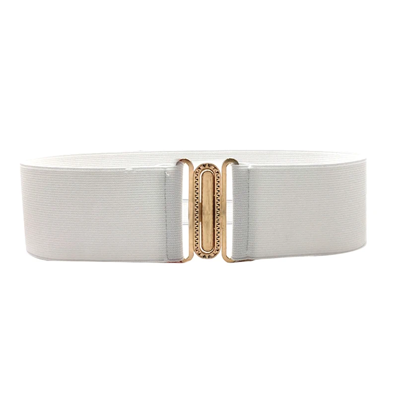 Golden buckle white Seabigtoo, дизайнерские ремни для женщин, мода, женские ремни, женский эластичный пояс, Ретро стиль, металлическая пряжка, пояс-корсет - Цвет: Golden buckle white