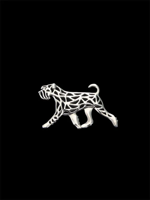 Модные Стандартные мужские броши в виде шнауцера с покрытием из серебра и