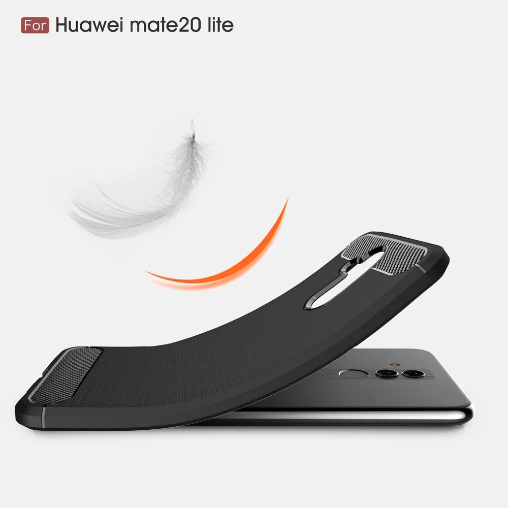 UTOPER Cases For Huawei Mate 20 Lite Case Luxury Carbon Fiber Soft Cover P20 Pro Honor 8X Max Y6 2018 |