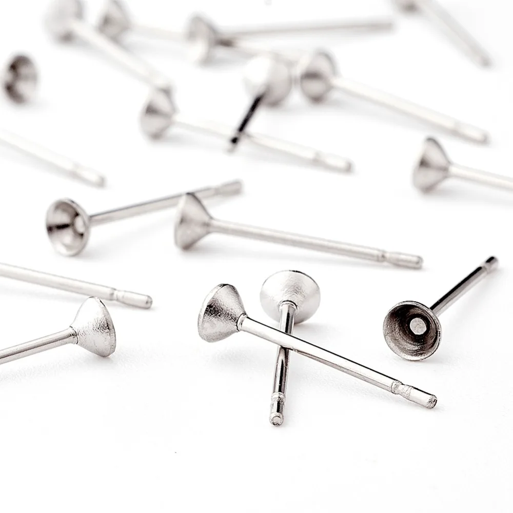 1000 шт 304 нержавеющая сталь металлические серьги-гвоздики ювелирные изделия