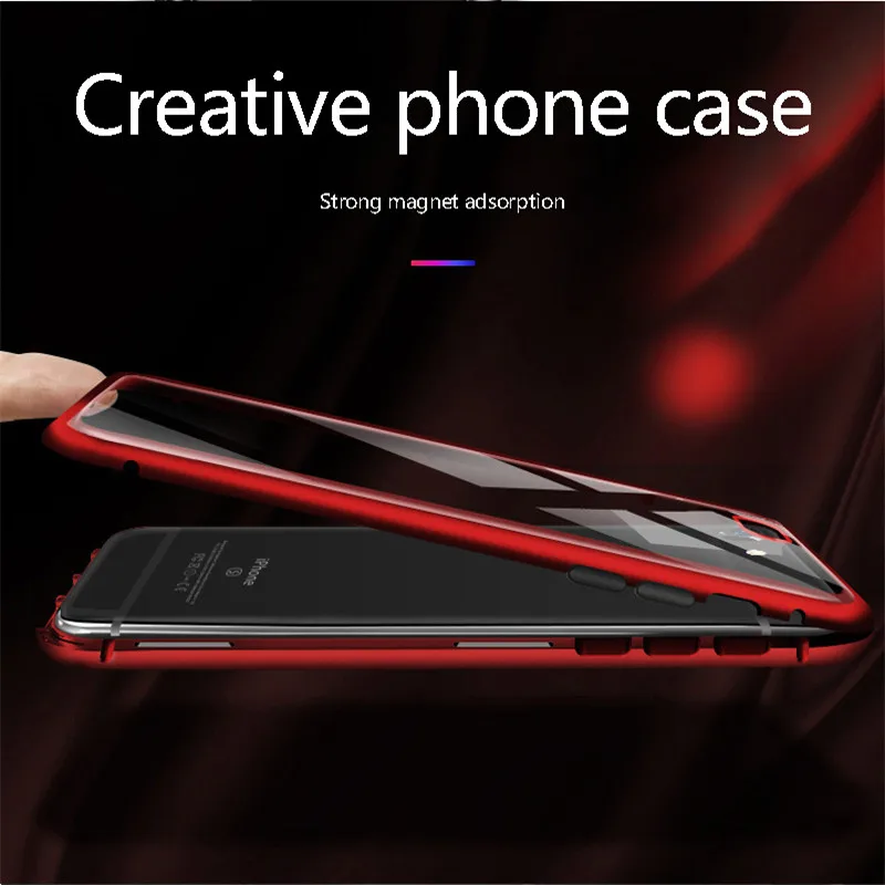 2018 продажа Магнитный чехол для телефона IPhone 8 7 6s прозрачный закаленное стекло