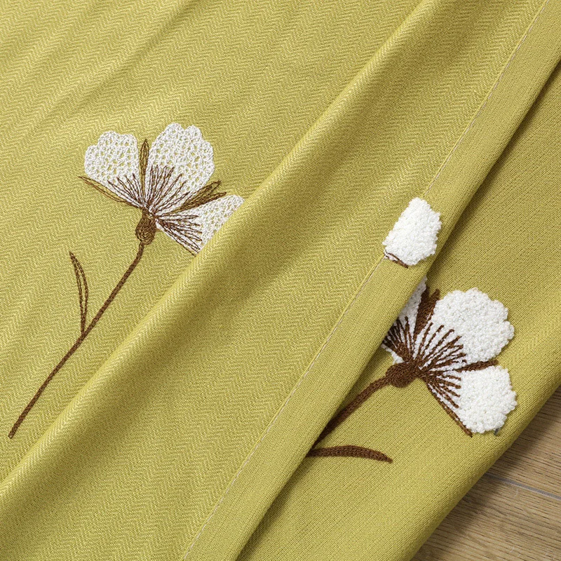 Semi-shading Countryside Villa Embroidered Curtains for Living Room Divider Chinese Sweet Bedroom Window Decor | Дом и сад