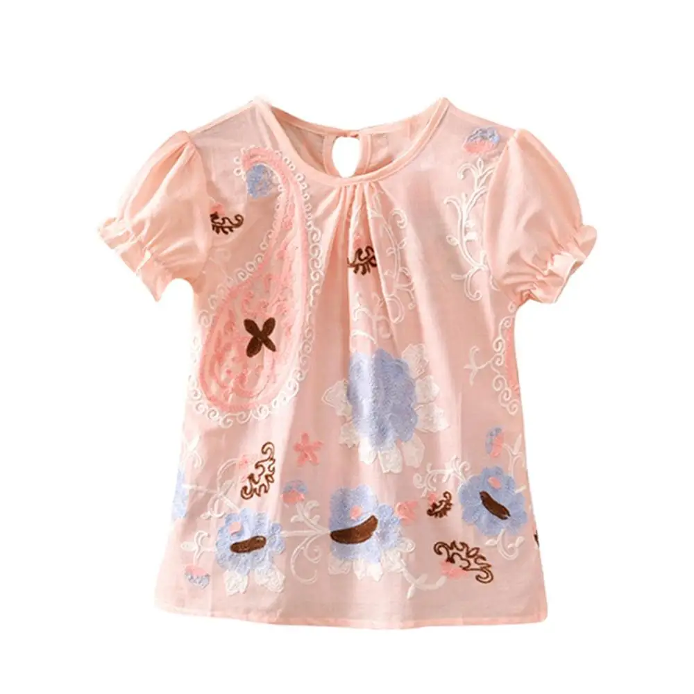 Летние футболки с коротким рукавом детская одежда для девочек корейская модная