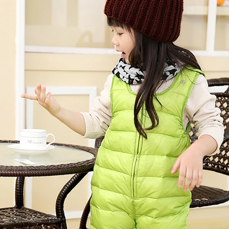 Baby Girls Winter Down Pants Children Outerwear Thicken Jumpsuits Overalls White Duck Pant Kids Warm Trousers Clothing 1-4Y | Мать и