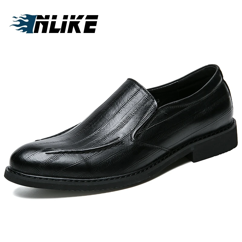 

Inlike Mens Leather Shoes Mens Dress Shoes Slip On Pointed Toe