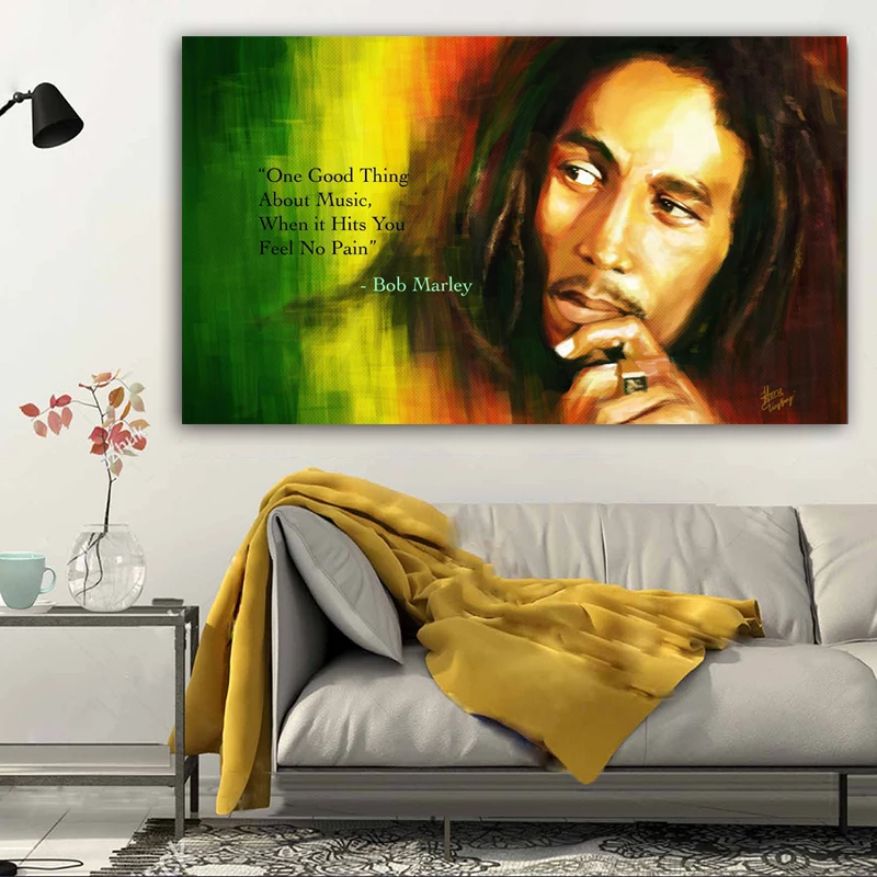Bob Marley Canvas Painting Portrait Posters and Prints Wall Art Pictures for Living Room Classic Decorative Oil Painting Cuadros image 3